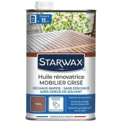 Huile rénovatrice mobilier grisé teck 750ml STARWAX