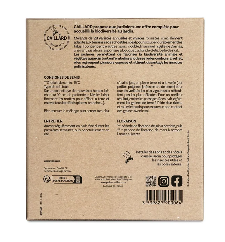 Jachère pour Terrain Sec 100g+180g de vermiculite CAILLARD
