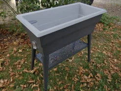 Jardinière avec double bac Calipso Maxi 40L gris