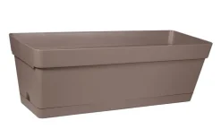 Jardinière Cocoripot Jade + plateau clippé taupe 49 cm