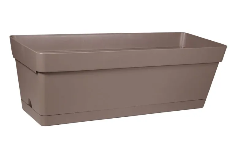 Jardinière Cocoripot Jade + plateau clippé taupe 49 cm
