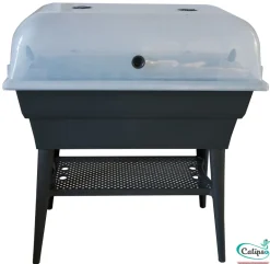Jardinière double bac sur pieds Calipso Combi 40L gris