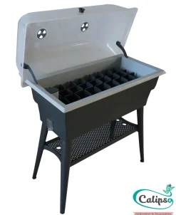 Jardinière double bac sur pieds Calipso Combi 40L gris