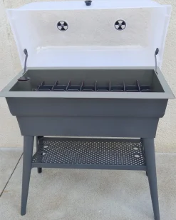 Jardinière double bac sur pieds Calipso Combi 40L gris