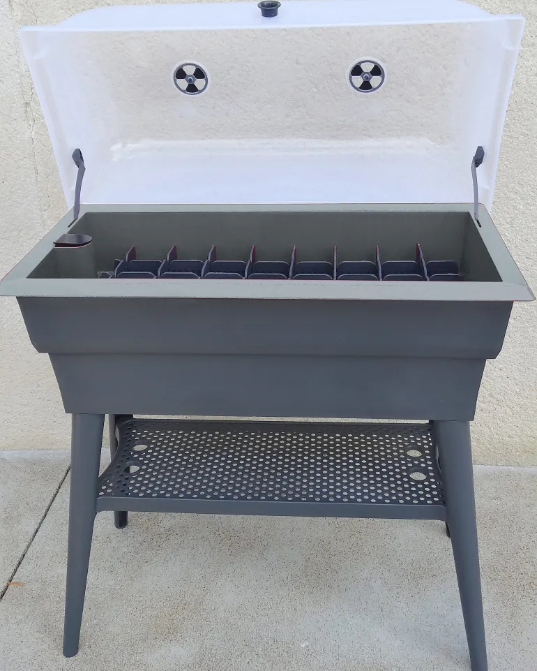 Jardinière double bac sur pieds Calipso Combi 40L gris