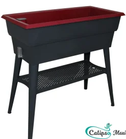 Jardinière avec double bac Calipso Maxi 40L gris/cerise