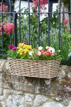 Jardinière Bari en faux rotin sable 48 cm 15L