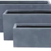 Jardinière graphite gris anthracite 60 cm
