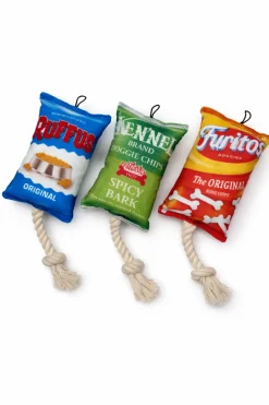 Jouet peluche snack pour chien avec corde - vendu à l'unité