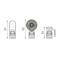 Kit 3 en 1 - ventilateur, lampe torche et lanterne LED noir