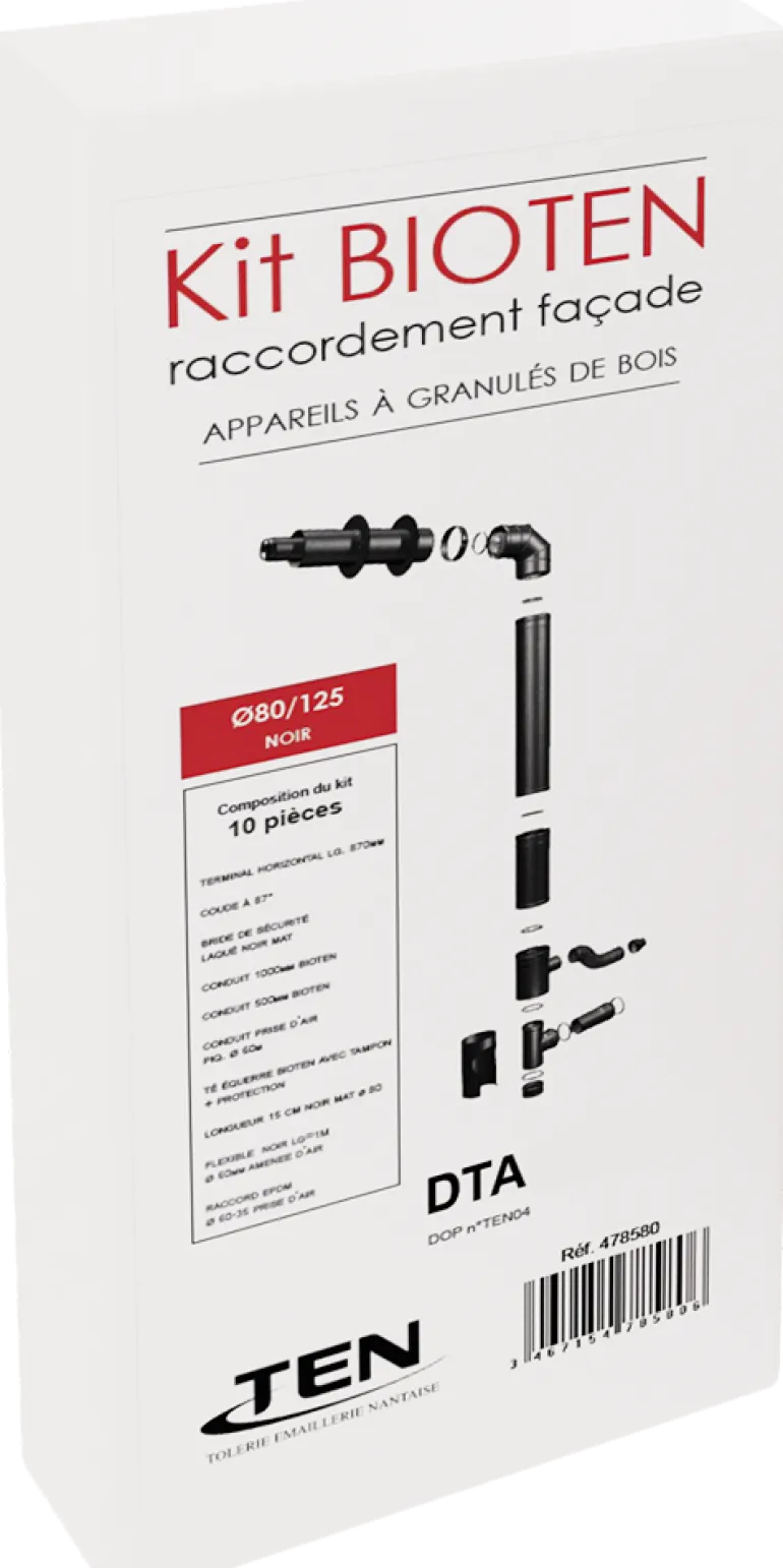 Kit façade Bioten 80/125 départ arrière (10 pièces)