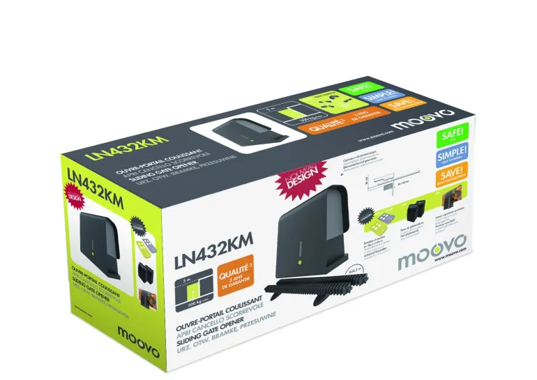 Kit motorisation pour portail coulissant 300kg LN432KM