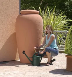 Kit Amphore 300 L Terracotta avec avec Collecteur Eco gris