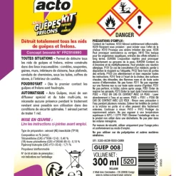 Kit aérosol toitures et combles nids de guêpes/frelons 300ml