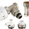 Kit complet robinet de radiateur thermostatique équerre 1/2