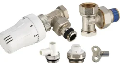 Kit complet robinet de radiateur thermostatique équerre 1/2
