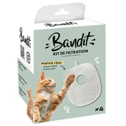 Kit de filtration pour fontaine à eau pour chat BANDIT (x4