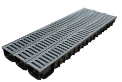 Kit 3 m caniveau midi avec grille galva 84 x 121 x 1000 mm