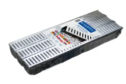Kit 3 m caniveau midi avec grille galva 84 x 121 x 1000 mm