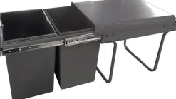 Kit poubelles 2 bacs 20 litres gris pour meuble de 400