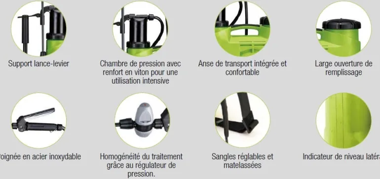 Kit pulvérisateur dorsal 16L + accessoires TERAGILE