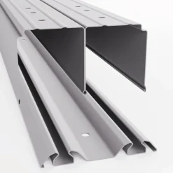 Kit rail haut et bas gris mat 120cm pour porte de placard