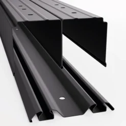 Kit rail haut et bas noir 120cm pour porte de placard