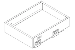 Kit tiroir gris intérieur AX 84 x 400 mm
