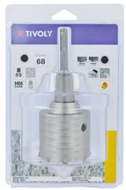 Kit trépan carbure/queue sds +/usage courant Ø68mm