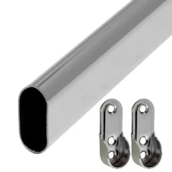 Kit tube de penderie extensible acier chromé 600-1000mm (x1)