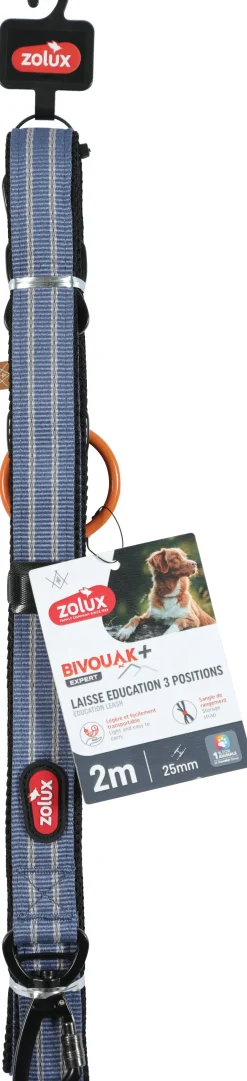 Laisse éducation bivouak 3 positions 2m bleu ZOLUX