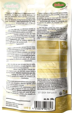Lamelles de lapin pour chien moyen 100g BUBIMEX