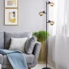 Lampadaire verre métal noir mat 40W 3E14tokki