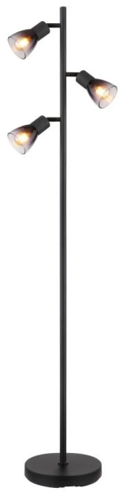 Lampadaire verre métal noir mat 25W 3E14 matt