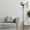 Lampadaire verre métal noir mat 40W E27 maxy