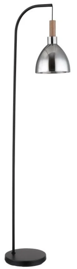 Lampadaire verre métal noir mat 9W E27 mattea
