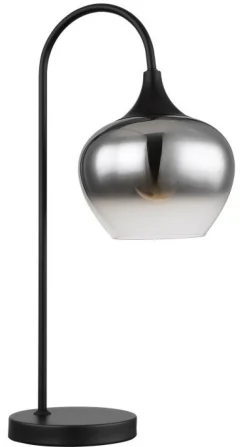 Lampe à poser verre métal noir mat40W E27 maxy
