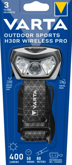Lampe frontale Outdoor H30R Wireless Pro rechargeable VARTA