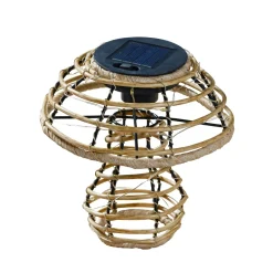 Lampe solaire Champignon faux rotin S
