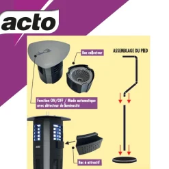Lampe LED piège à moustiques/insectes volants-extérieur ACTO