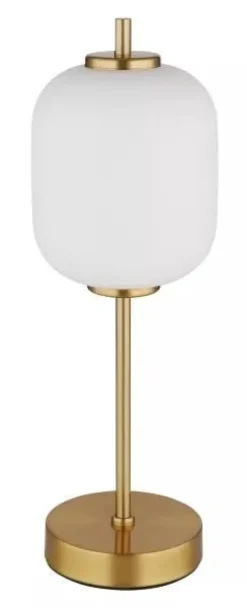 Lampe à poser Ewald ronde laiton et globe verre GLOBO