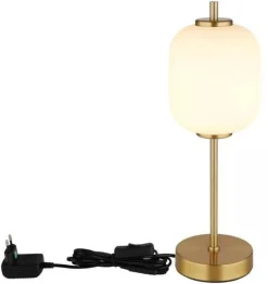 Lampe à poser Ewald ronde laiton et globe verre GLOBO