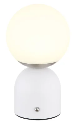 Lampe à poser nickel LED julsy blanc mat