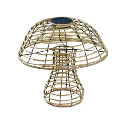 Lampe solaire Champignon faux rotin M