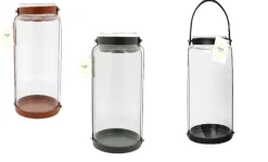 Lanterne métal et verre Glamping - Coloris au choix