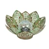 Lanterne solaire Lotus Damasque vert de gris 8 cm
