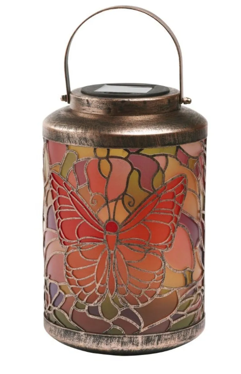 Lanterne solaire Tiffany Papillon
