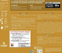 Lasure bois extérieur protection classique incolore 5L V33