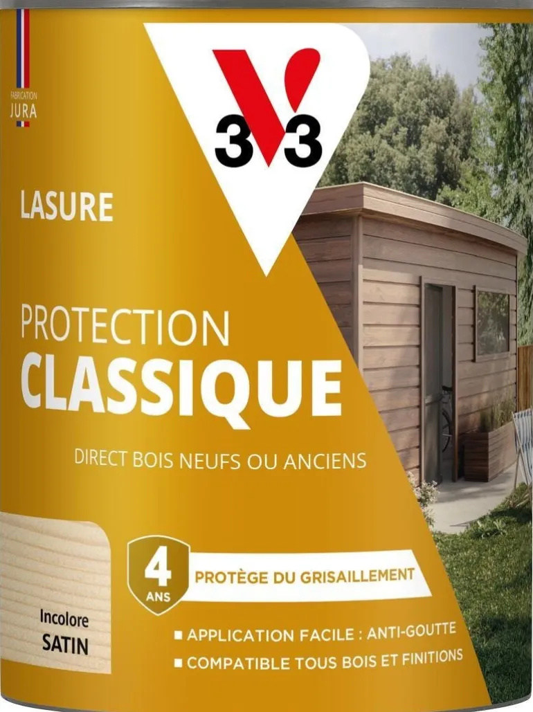 Lasure bois extérieur protection classique incolore 0,75L