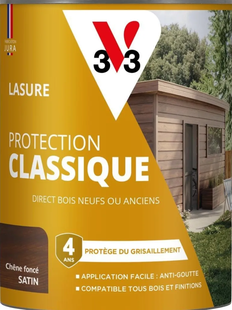 Lasure bois extérieur protection classique chêne foncé 0,75L